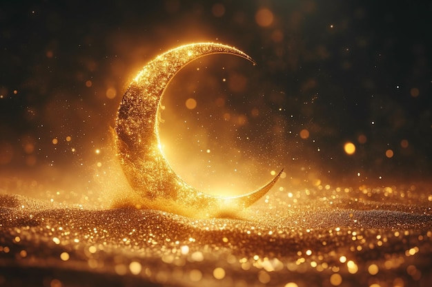 Foto fundo de lua crescente islâmico cultural ramadan kareem