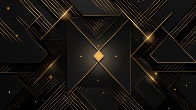 Fundo de luxo abstrato preto e dourado