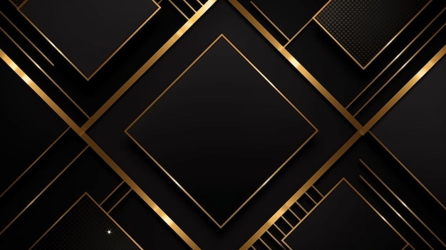 Fundo de luxo abstrato preto e dourado