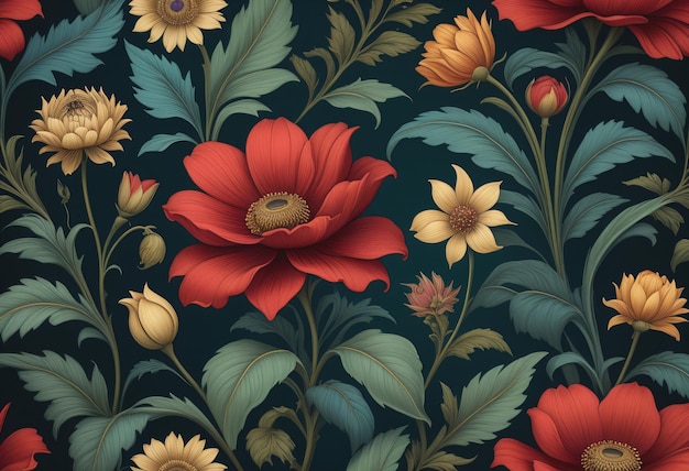 Fundo de luxo vintage floral