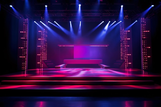 Foto fundo de luz de palco de dança moderna com holofotes iluminados para o palco de produção de dança moderna emp