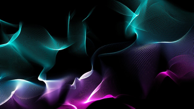 Fundo de luz fractal verde roxo abstrato