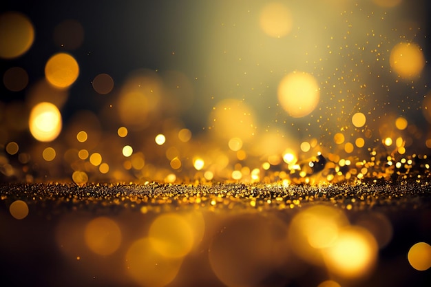 Fundo de luzes bokeh de glitter dourado decoração de Natal decoração de luxo desfocada festiva