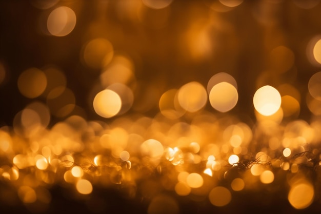 Fundo de luzes bokeh douradas