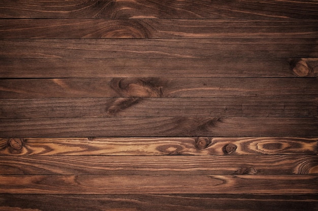 Fundo de madeira marrom escuro com vista superior de alta resolução Copie o espaço