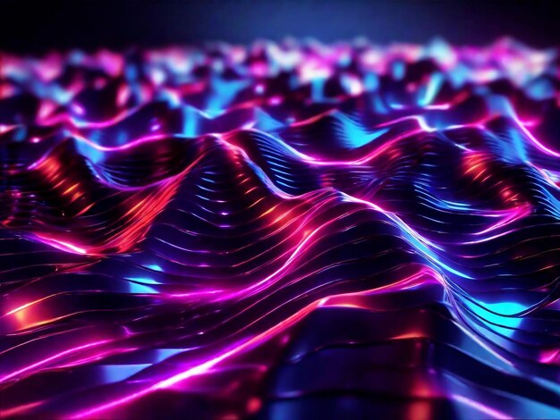 Fundo de malha abstrata de luz de néon renderizado em 3D