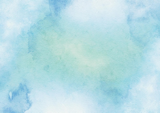 Fundo de manchas de aquarela azul de arte abstrata em papel aquarela texturizado para cartão de convite de modelos de design