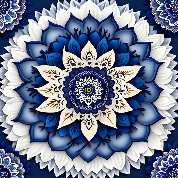 Fundo de mandala de luxo com padrão generativo colorido arabesco ai