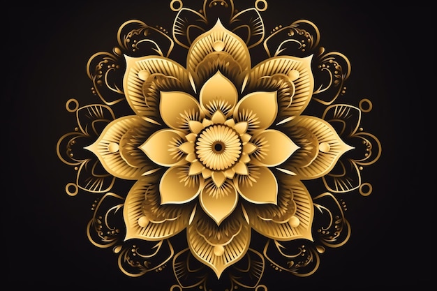 Fundo de mandala dourado