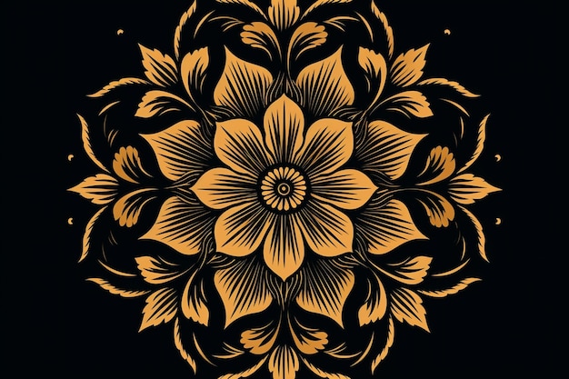 Fundo de mandala dourado