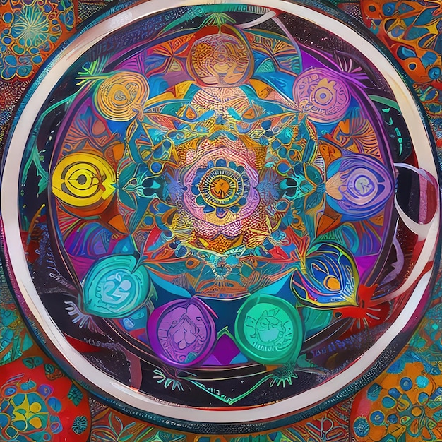 fundo de mandala elegante de luxo com colorido