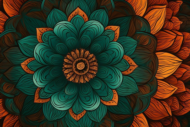 Fundo de mandala pintado à mão