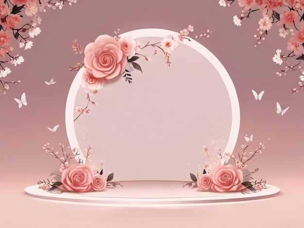 fundo de maquete rosa floral