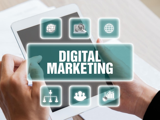 Fundo de marketing digital e marketing na internet