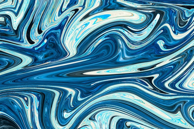 Fundo de mármore líquido azul DIY arte experimental de textura fluida