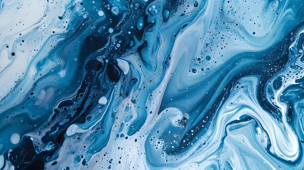 Fundo de mármore líquido tons azuis arte fluida modelo de padrão decorativo
