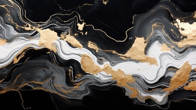 fundo de mármore preto e dourado abstrato Generative AI illustrator