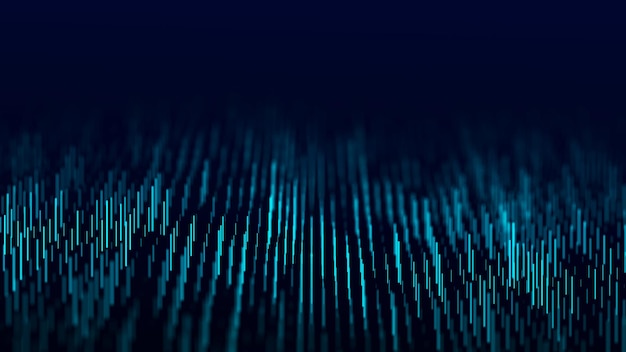 Fundo de meio-tom vetorial abstrato Onda dinâmica de partículas Elementos de design padrão com gradiente azul