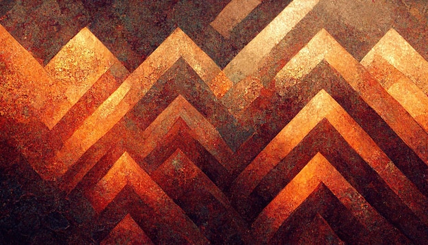 Fundo de metal cobre bronze abstrato Ilustração 3D de design de superfície metálica grunge artística