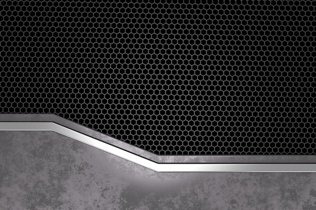 Fundo de metal Design de fundo de banner da Web renderização em 3D