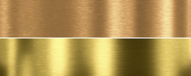 Fundo de metal dourado Renderização em 3d de textura metálica escovada
