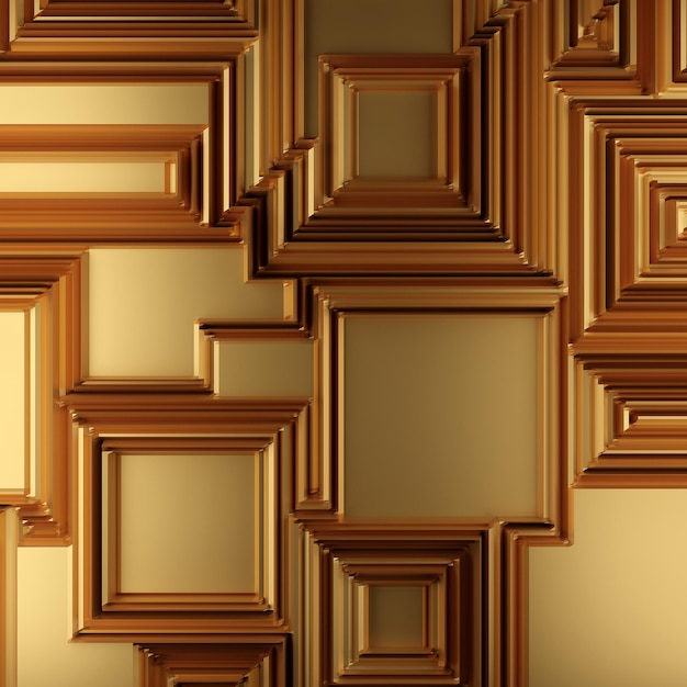 Fundo de metal dourado Renderização em 3d de textura metálica escovada