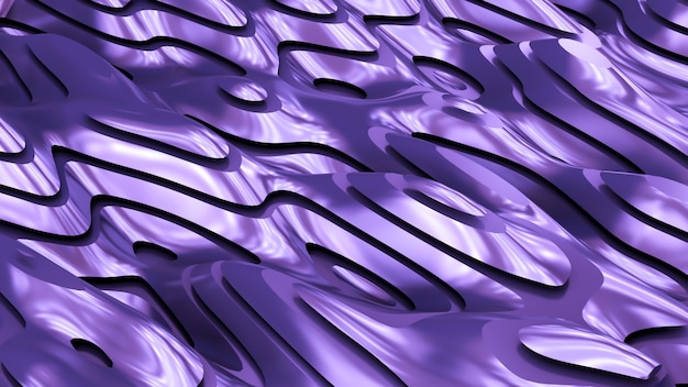 Fundo de metal roxo com linhas. Ilustração 3D, renderização em 3D.