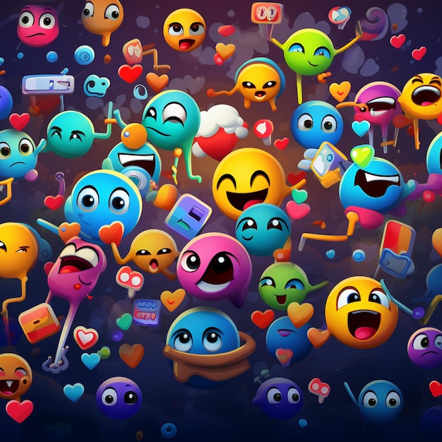 fundo de mídia social com emojis