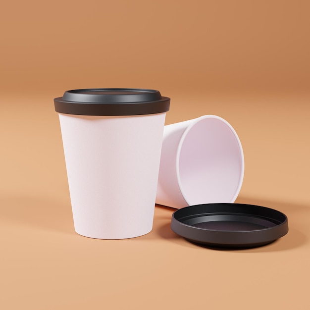 Fundo de mockup de copo de papel branco