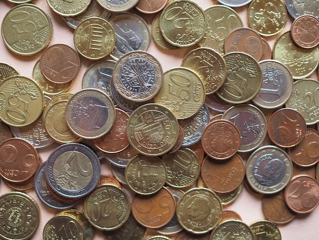 fundo de moedas de euro