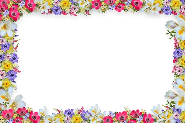 Foto fundo de moldura de borda de flor fundo de moldura floral fundo de moldura floral