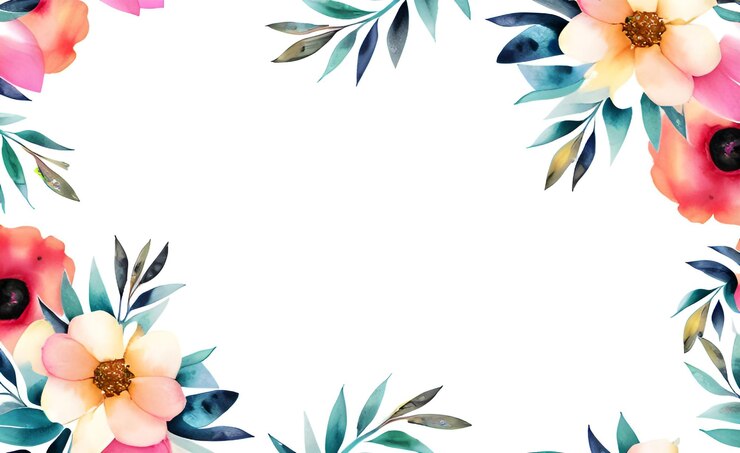 Foto fundo de moldura de flores em aquarela radiante