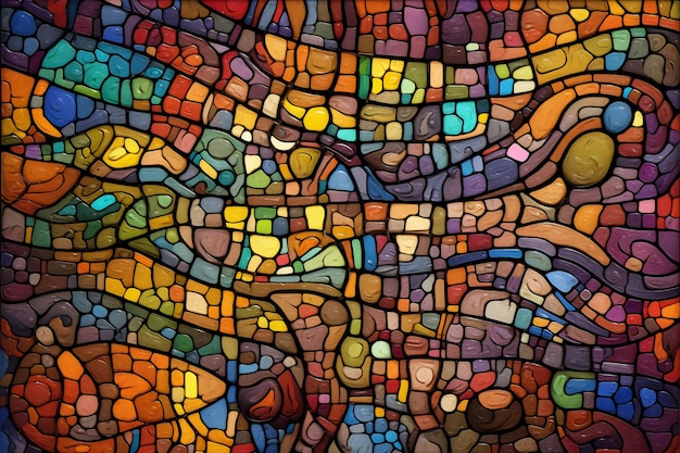 Fundo de mosaico de vitral colorido Textura abstrata de mosaico de vitral