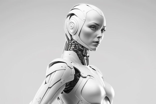 Fundo de mulher robô criado com ilustração de alta qualidade de tecnologia ai generativa
