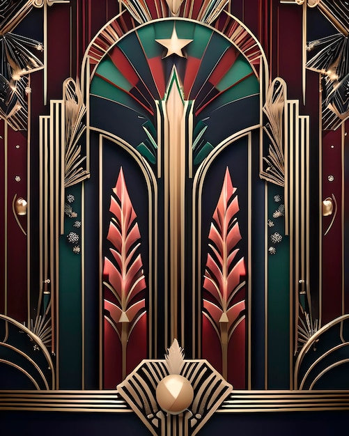 Fundo de Natal art deco 4K