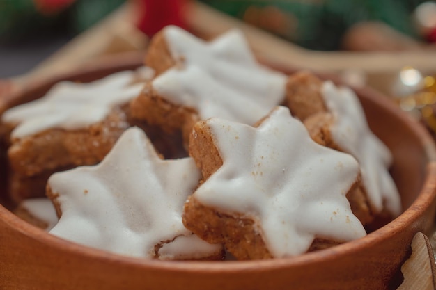 Fundo de natal com biscoitos doces e brinquedos de natal