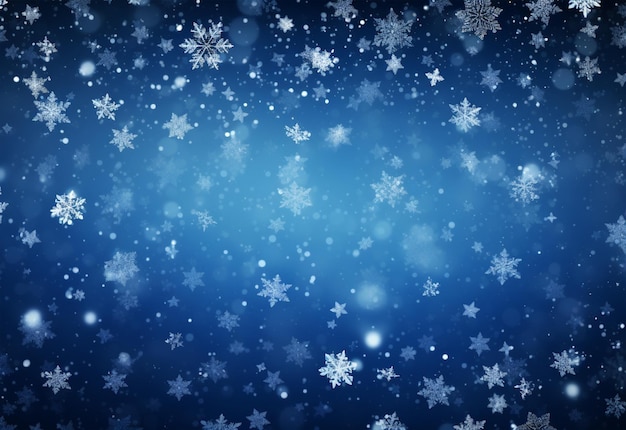 Fundo de Natal com desenho de flocos de neve e estrelas