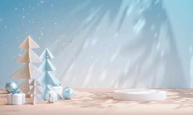 Fundo de natal com design decorativo 3d ilustração 3d