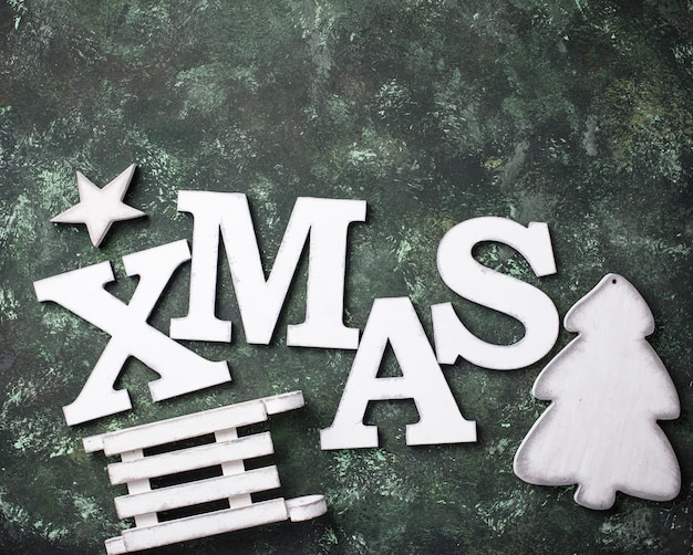 Fundo de natal com letras xmas