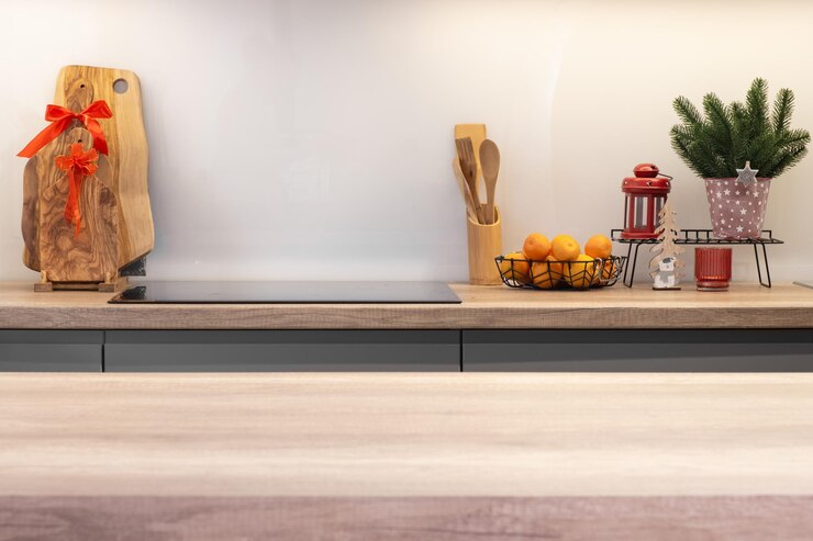 Fundo de natal cozinha interior decoração simples de natal