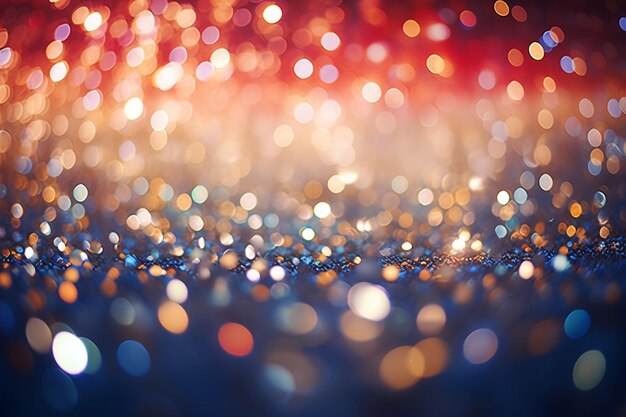 Fundo de Natal de luzes bokeh e estrelas