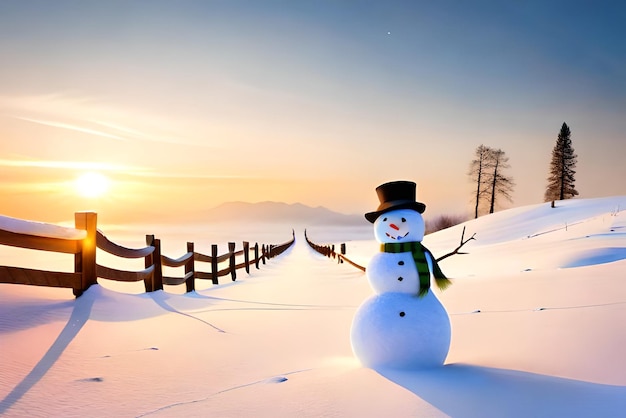 fundo de natal do boneco de neve carregando presentes com sinal de neve
