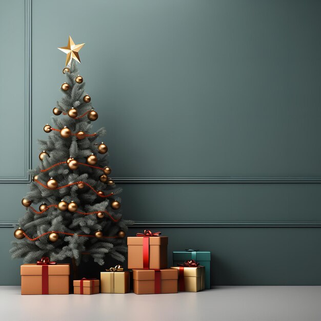 Fundo de Natal minimalista com árvore de Natal Ai generativo