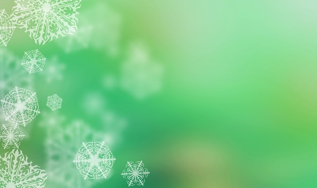 Fundo de Natal pastel verde menta com flocos de neve