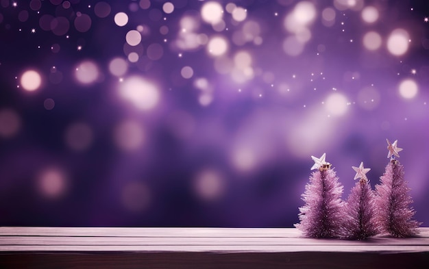 Fundo de Natal roxo com bokeh