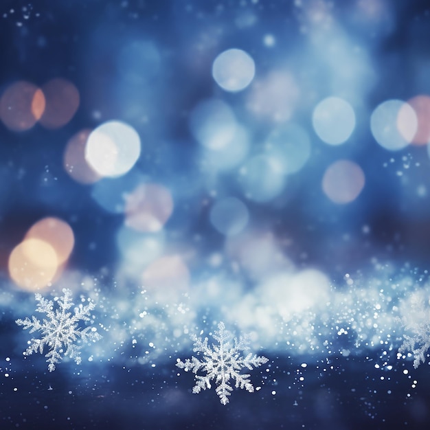 Fundo de Natal Snowflake Serenity com Design Bokeh