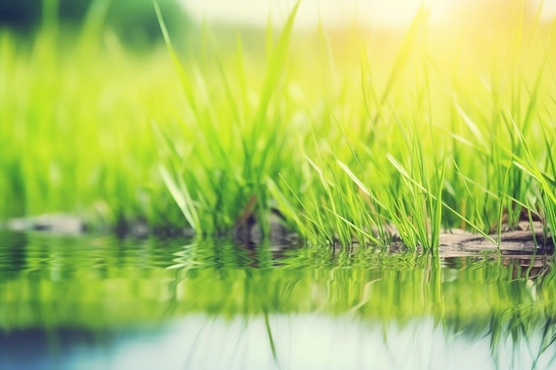 Fundo de natureza de verão com água Ai gerada