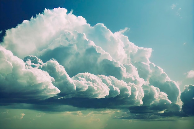 Fundo de natureza nuvem. Panorâmica da bela nuvem no céu azul.