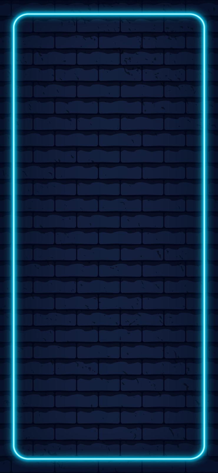Foto fundo de néon de tijolo preto vertical com borda azul