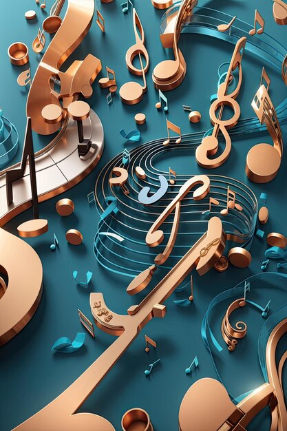 fundo de notas musicais